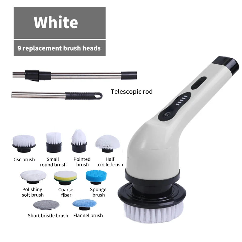 9-in-1 Electric Cleaning Brush Electric Spin Scrubber