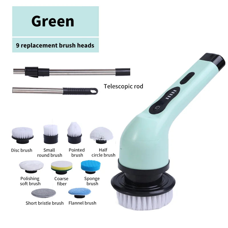 9-in-1 Electric Cleaning Brush Electric Spin Scrubber
