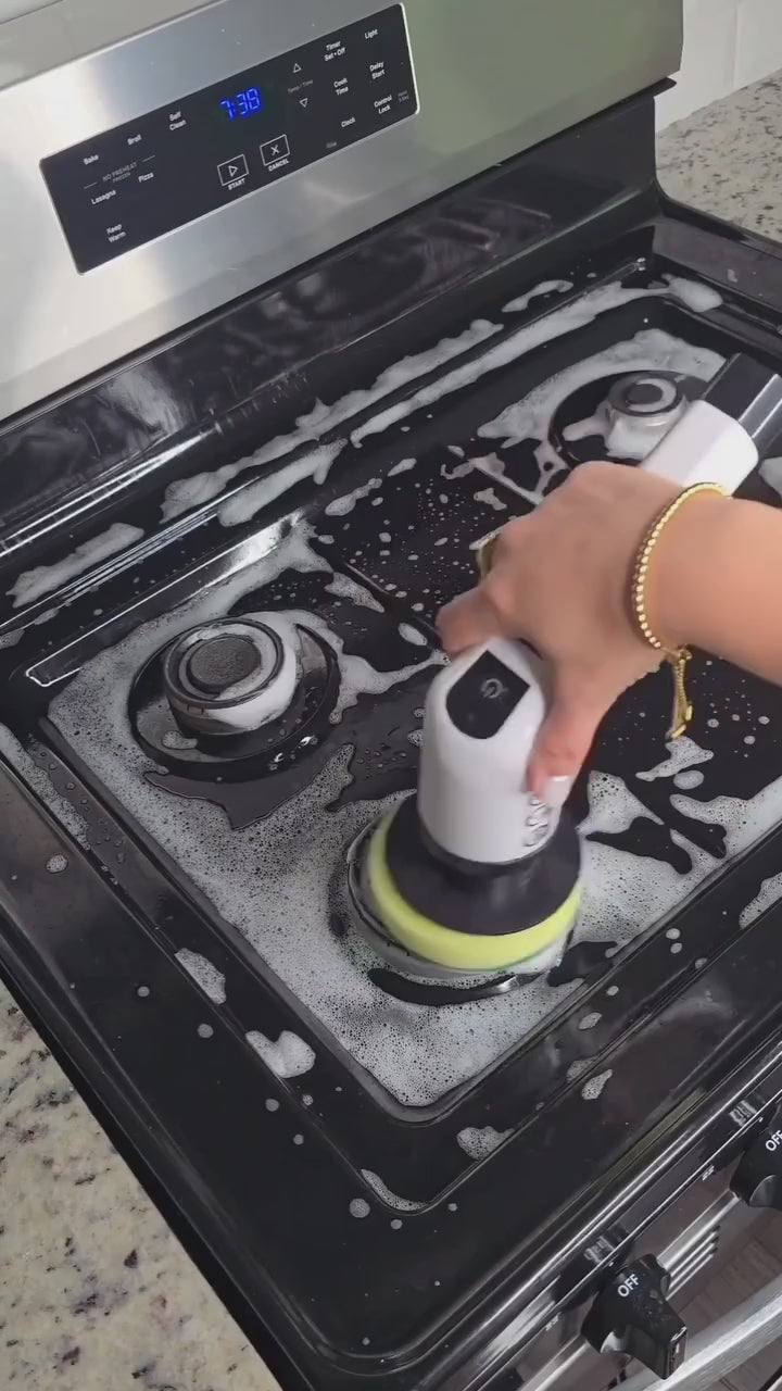 Electric 360° Power Scrubber (8 Brush Heads + Extendable Arm)